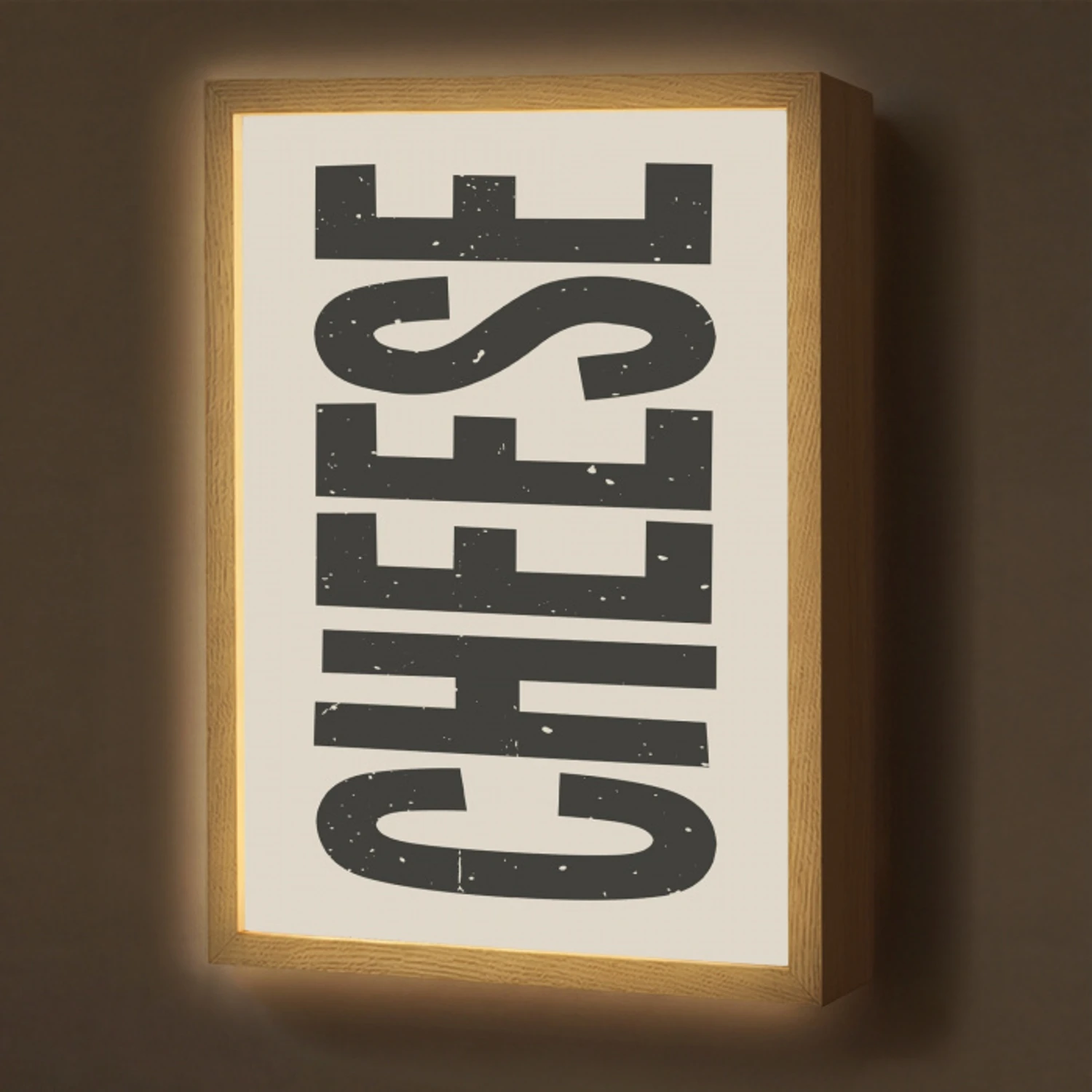 Kaas - Decoratie - Beige - Cheese Light Box met batterij (Wandlamp) middel -z3d_website