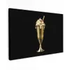Milkshake - Goud - Drinken - Zwart Tuinposter op houten frame 2 cm dik klein -3d