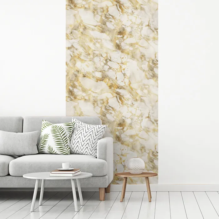 Warm - Gouden - Marmer - Patroon fotobehang vinyl groot 64 -woonkamer