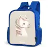 Pony in roze pastel kleuren Kinderrugzak - Blauw middel -schuin