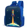 Raket - Rookwolken - Ruimte Kinderrugzak - Blauw middel -schuin
