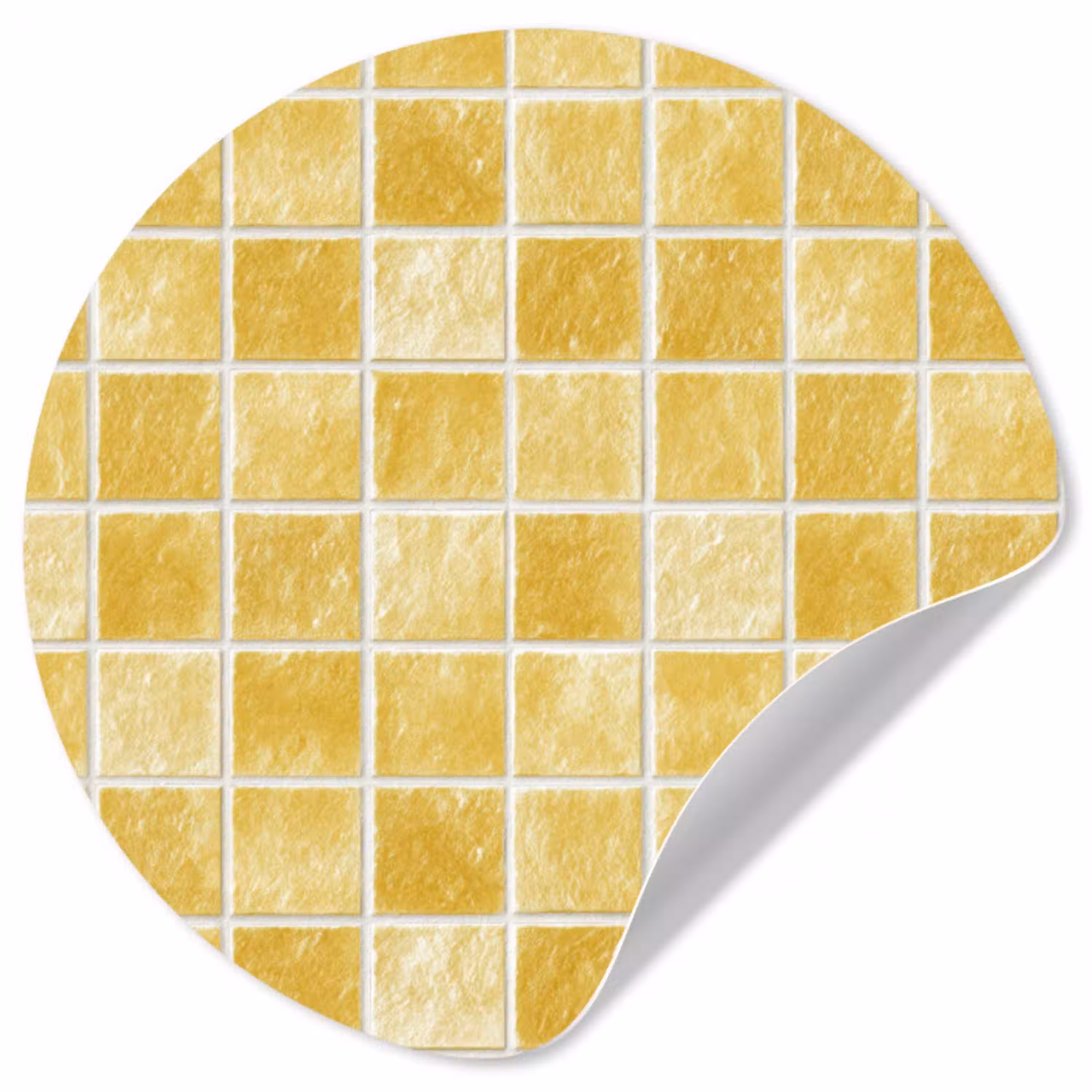 Tegels - Mozaïek - Textuur - Goudgeel Wandcirkel behangsticker klein 186 -3d