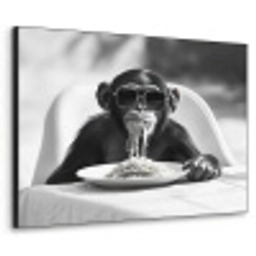 Aap - Spaghetti - Zonnebril - Zwart wit - Cool - Dier Textielframe zwart klein -3d