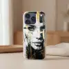 Portret - Vrouw - Penseelstreken - Goud Telefoonhoesje iPhone 17 Pro klein -sfeer2