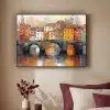 Gracht - Huizen - Kunst - Art Textielframe zwart klein -sfeer1