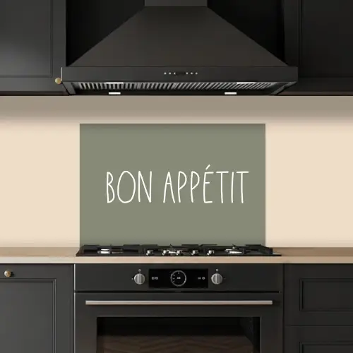 Spreuken - Bon appétit - Quotes - Eet smakelijk - Eten keuken achterwand spatscherm klein -sfeer1