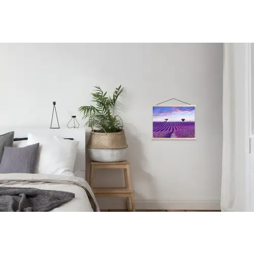 Lavendel - Natuur - Paars - Bomen - Bloemen textielposter latten blank klein -woonkamer