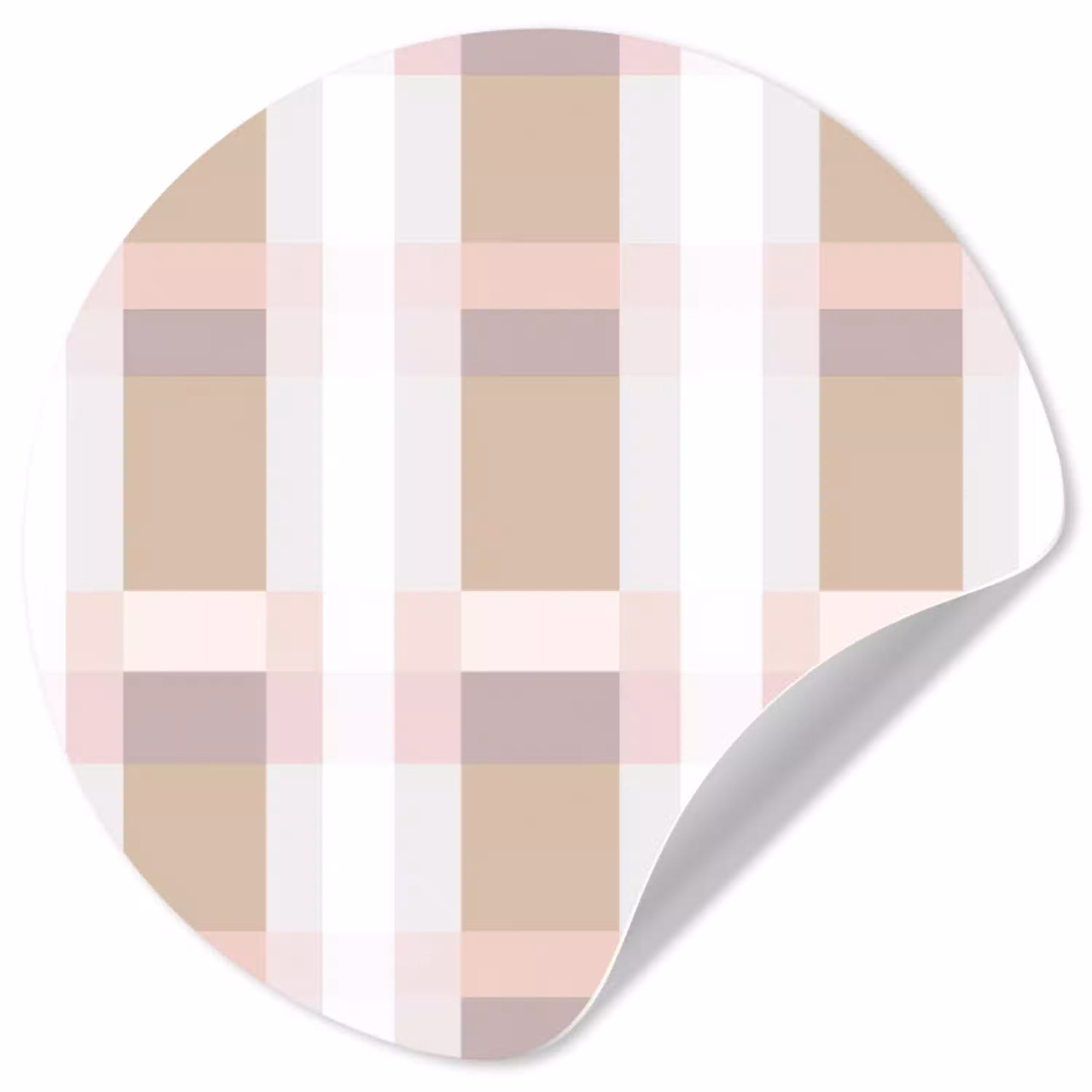 Ruitpatroon - Aardetinten - Minimalistisch Wandcirkel behangsticker klein 186 -3d