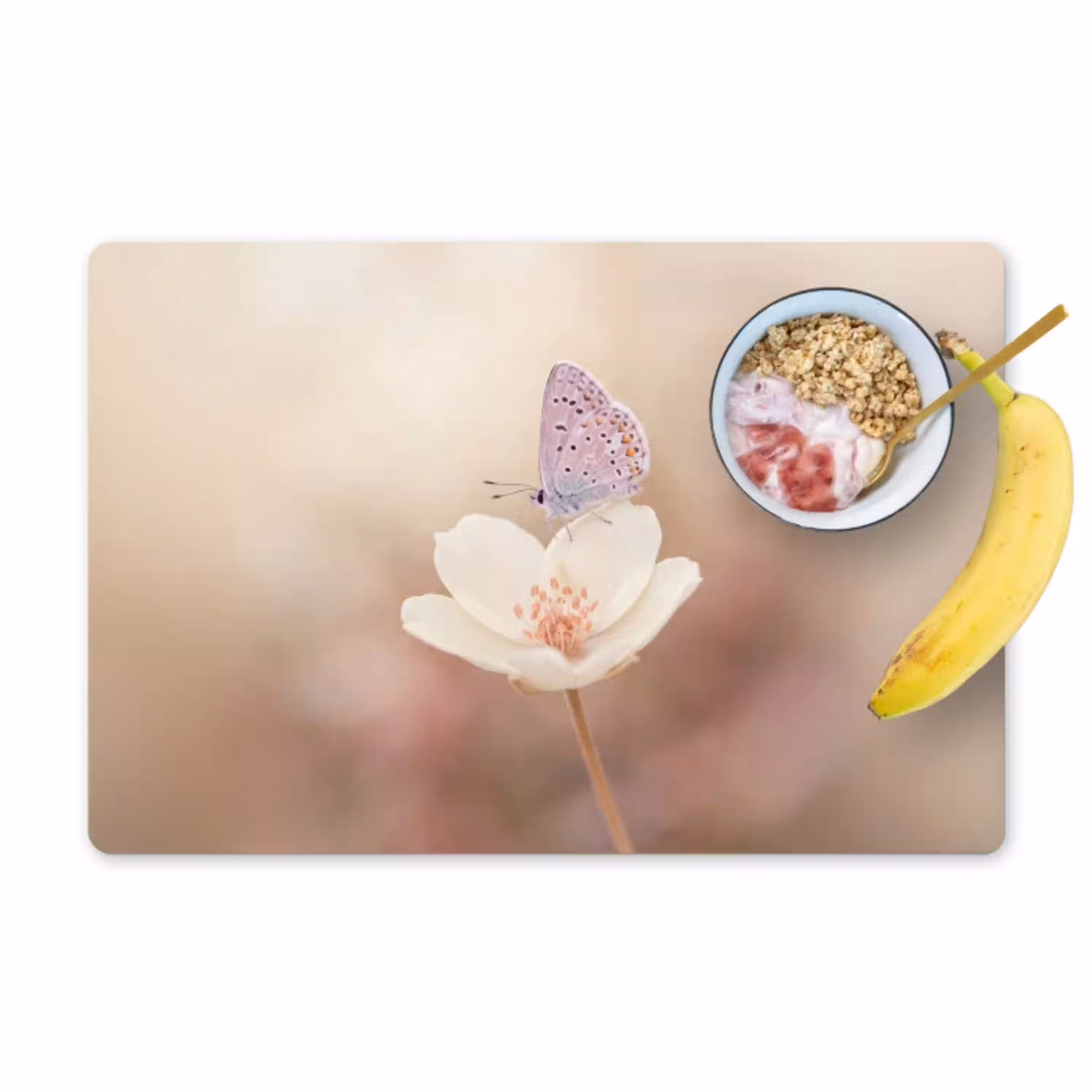 Vlinder - Bloem - Blauw Placemat vinyl groot -zzzproduct_Kitchenyeah-website