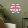 Anker - Verfspatten - Rood - Blauw Akoestische PET Vilt - Rond klein -sfeer2