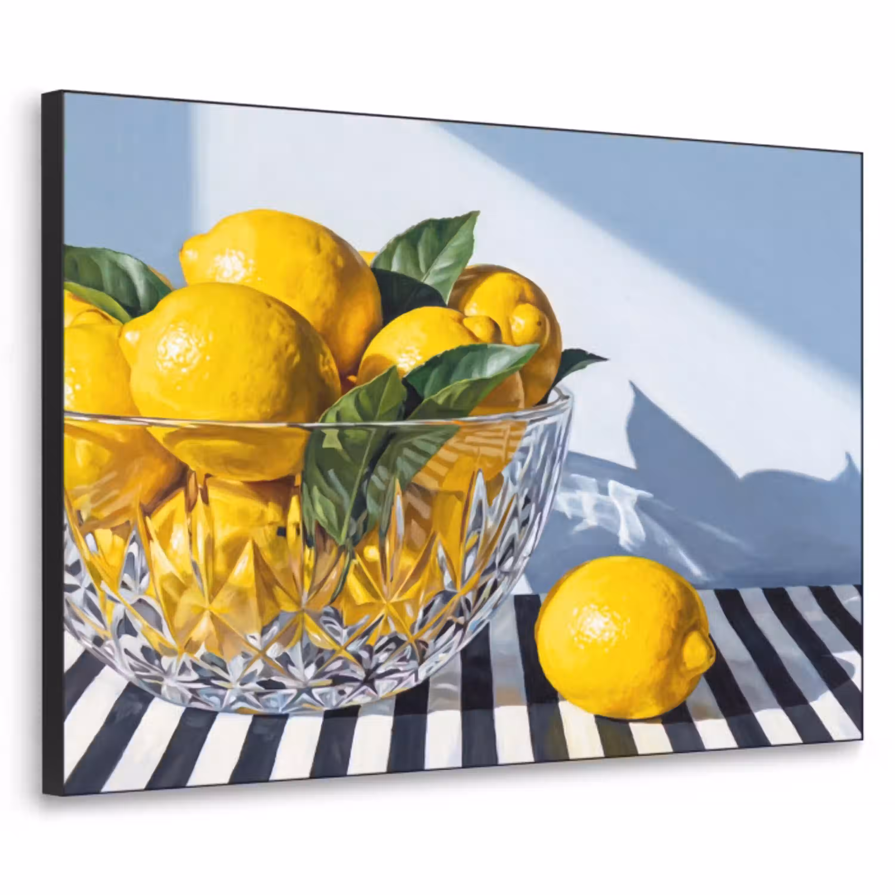 Citroenen - Fruit - Geel Textielframe zwart klein -3d