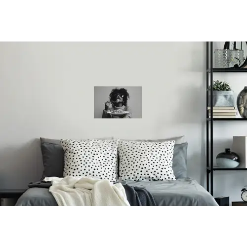Vrouw - Pasta - Zwart - Wit Muursticker klein -slaapkamer