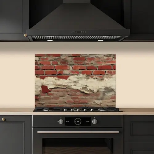 Muur - Baksteen - Verweerd keuken achterwand spatscherm klein -sfeer1