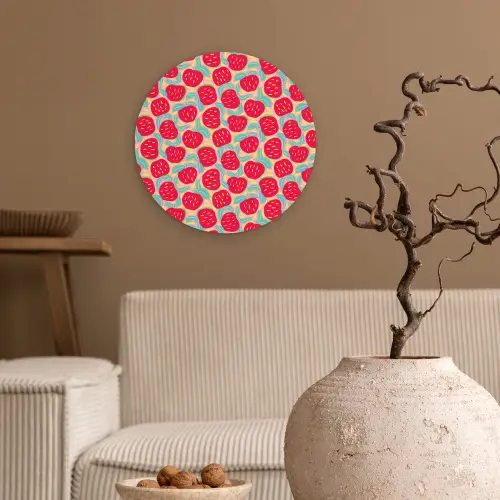 Appels - Rood - Stippen Wandcirkel kunststof plaat 5mm dik klein 188 -sfeer1