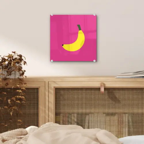 Banaan - Geel - Fruit plexiglas 5mm klein -sfeer4