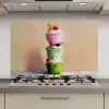 Cupcakes - Gestapeld - Kleurrijk - Fruit keuken achterwand spatscherm klein -3d_website
