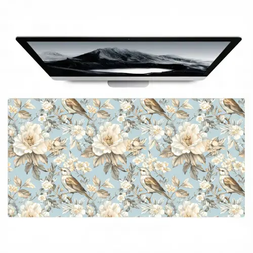Botanisch - Zangvogel - Blauw Muismat XXL klein 681 -zzz3d