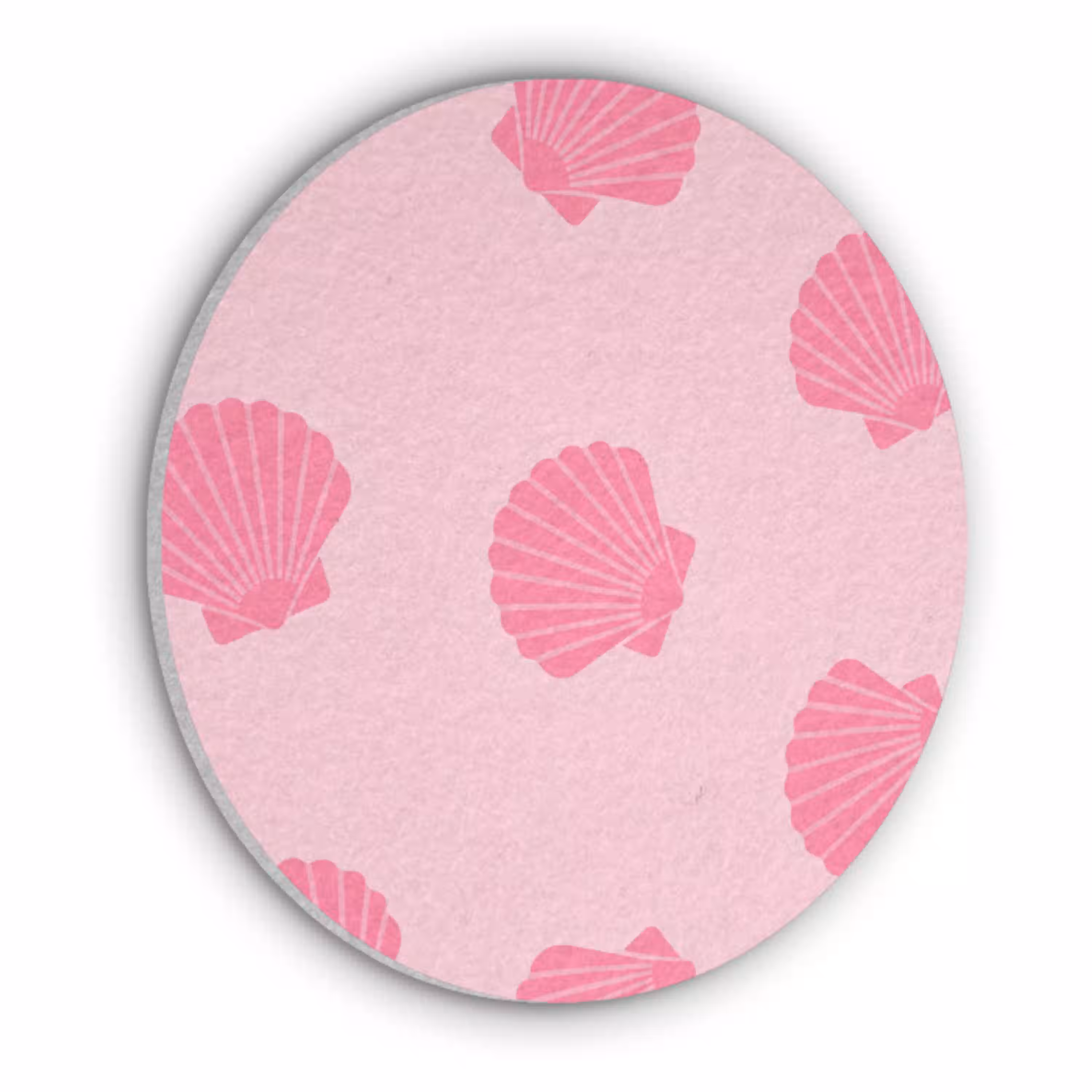 Schelp - Patroon - Zee - Modern - Roze Akoestische PET Vilt - Rond klein -3d