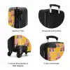 Retro disco rolschaatsen patroon kleurrijk NBS - Handbagage koffer - Volwassenen Unisex middel zzzzzzzbolletjes_FR