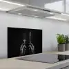 Bestek - Zwart - Wit keuken achterwand spatscherm klein -3d_schuin