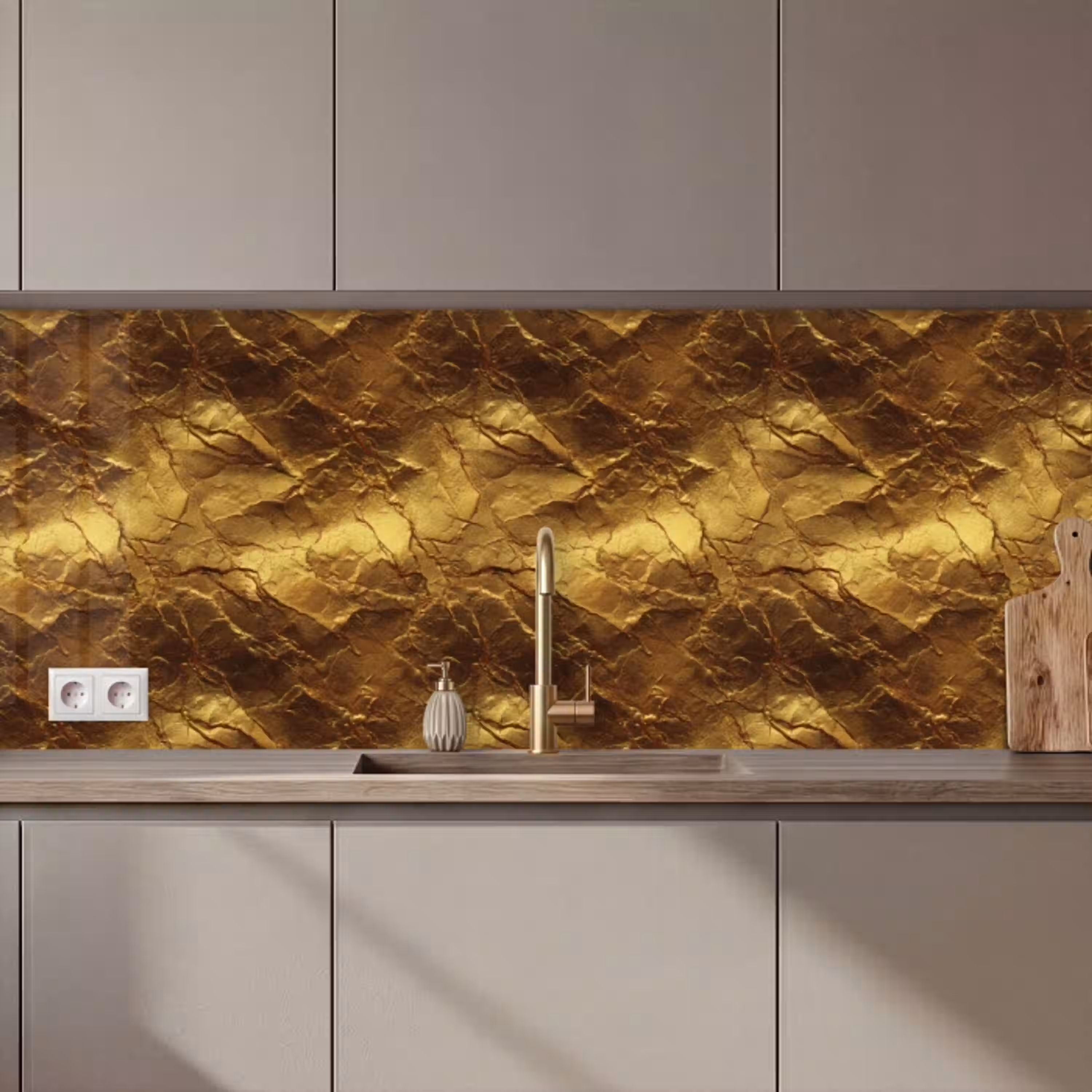 Bladgoud - Textuur  - Goud keuken achterwand 2 middel 871 zz_3dshopping