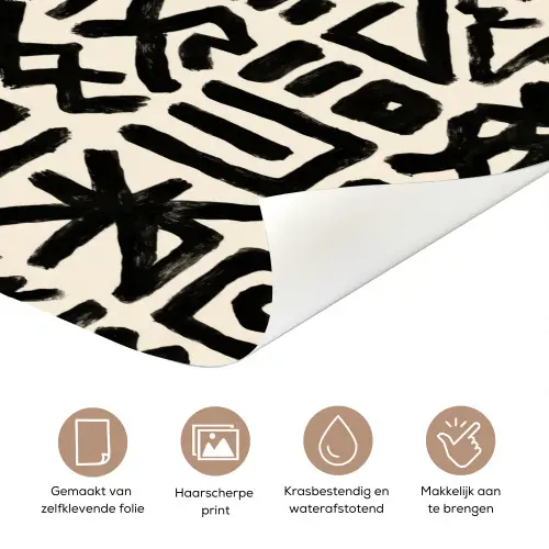 Geometrisch - Figuren - Zwart deurposter klein 289 -closeup_NL