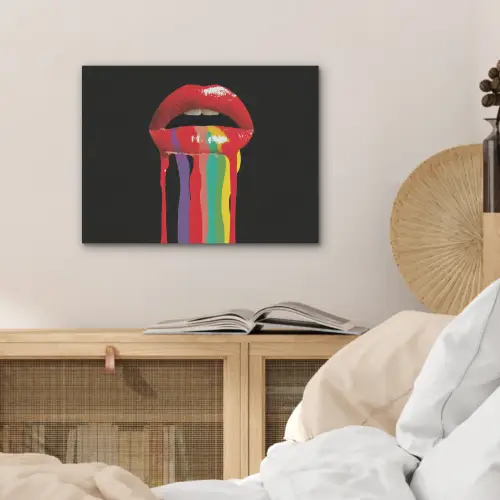 Lippen - Kleuren - Zwart PET vilt klein -sfeer3