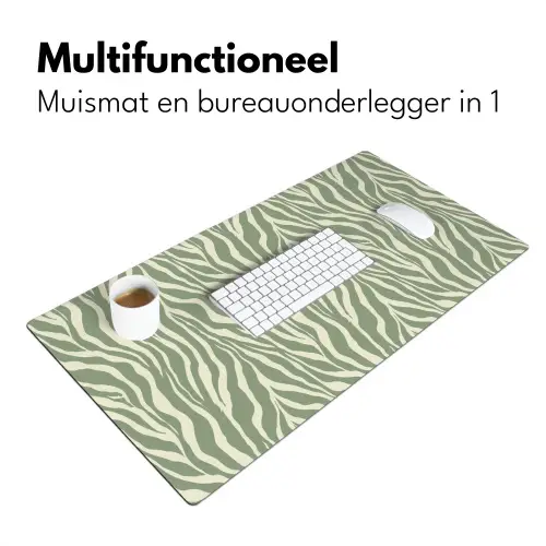 Zebra - Motief - Groen Muismat XXL klein 681 -sfeer4