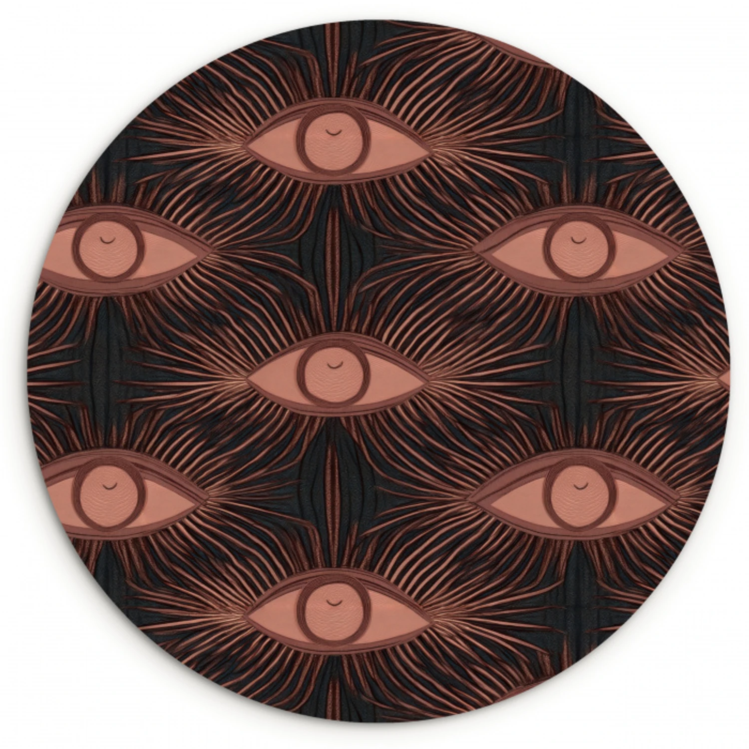 Boheems - Oog - Bruin Wandcirkel kunststof plaat 5mm dik klein 188 -3d