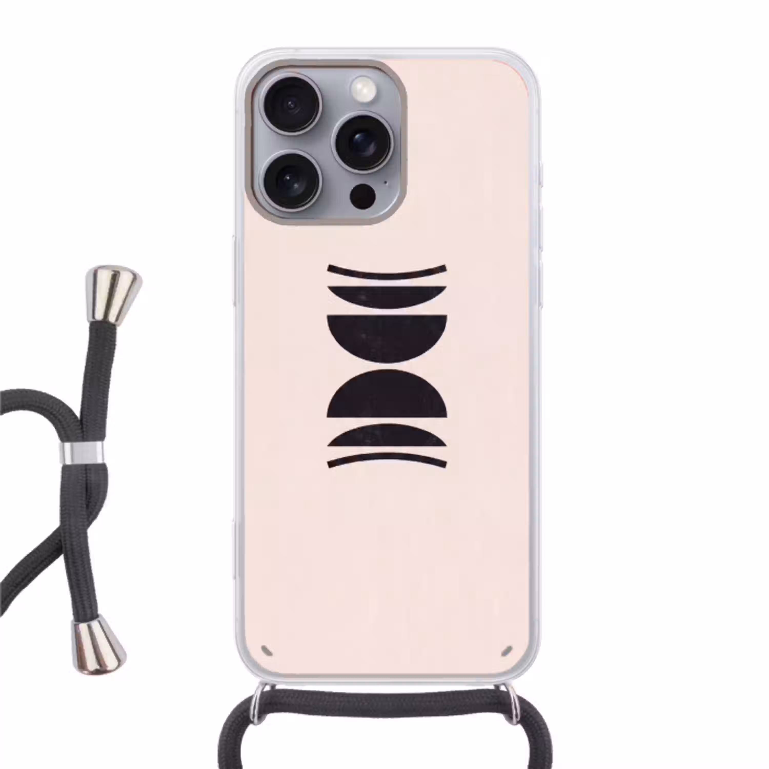 Abstract - Vormen - Zwart Hoesje iPhone 16 Pro Max met koord klein -3d