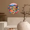 Witte bergtop - Modern - Kleurrijk Wandcirkel kunststof plaat 5mm dik klein -sfeer1