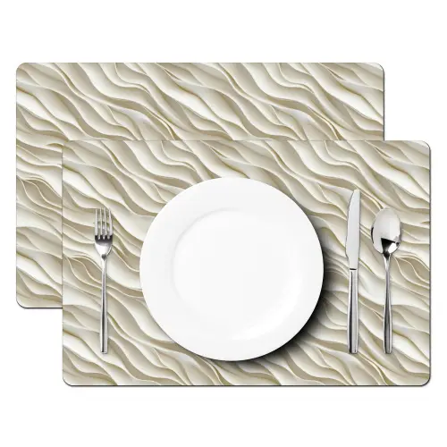 Golven - Wit - Minimalistisch Placemat vinyl groot 368 -zzsfeer2_Kitchenyeah-website