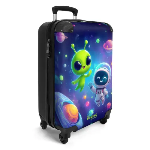 Alien en astronaut in de ruimte NBS - Handbagage koffer - Kinderen Unisex middel -productfoto_3d