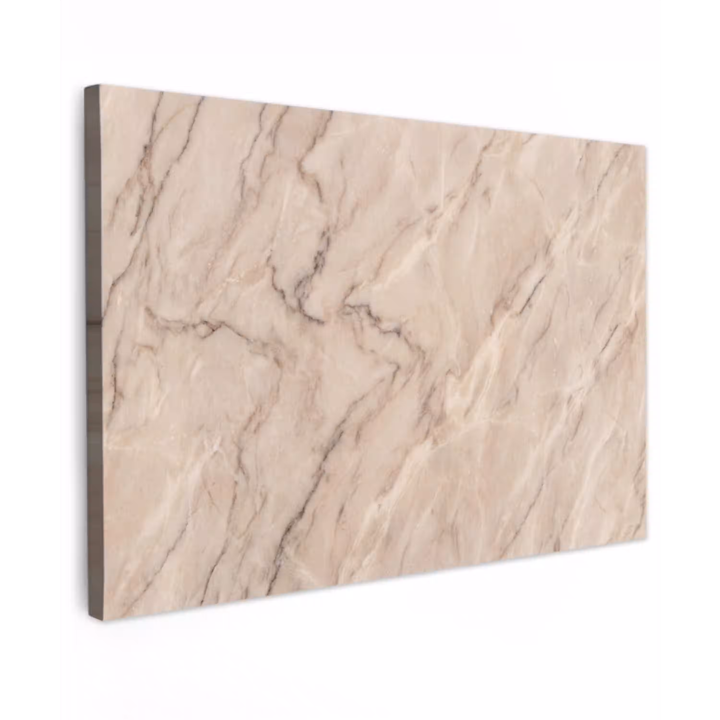 Marmer - Patroon - Abstract - Modern - Beige Tuinposter op houten frame 2 cm dik klein -3d