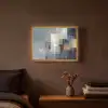 Rechthoeken - Abstract - Blauw Light Box met batterij (Wandlamp) middel -sfeer4