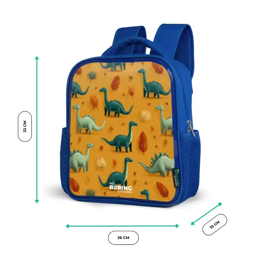 Dino - Dieren - Patroon Kinderrugzak - Blauw middel -productfoto_formaten
