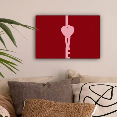 Love - Hart - Rood canvas 2cm klein -sfeer1