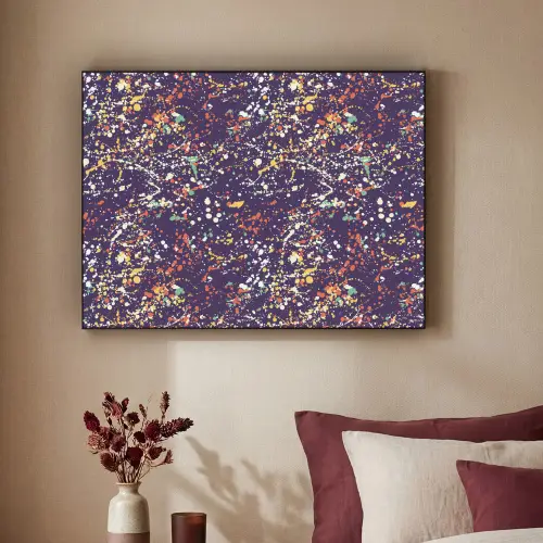 Spat - Abstract - Stippen Textielframe zwart klein 947 -sfeer1