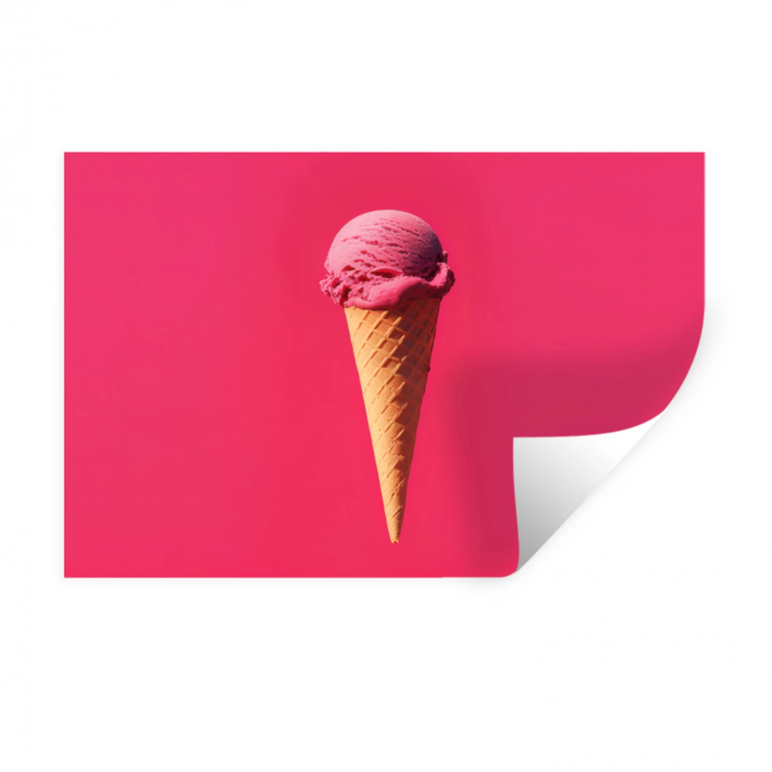 Schepijs - Roze - Hoorntje Muursticker klein -3d