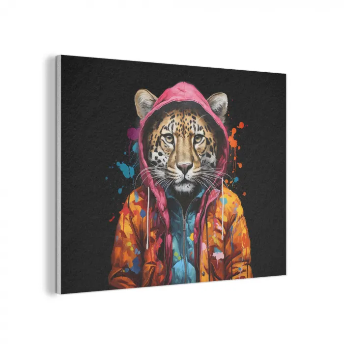 Graffiti - Luipaard - Zwart - Jas PET vilt klein -3d