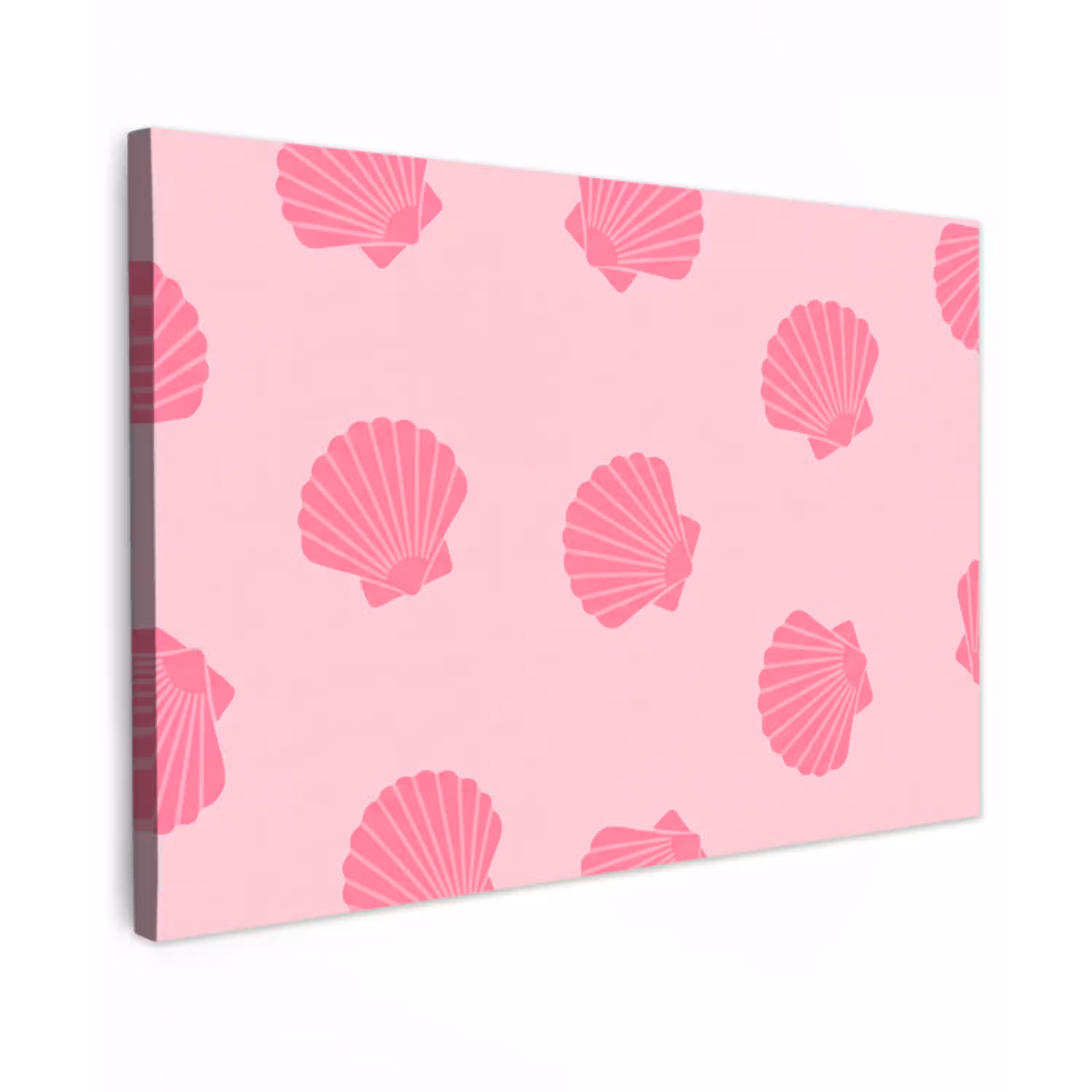 Schelp - Patroon - Zee - Modern - Roze canvas 2cm klein -z3d