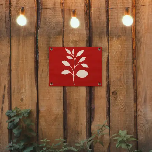 Silhouet - Bladeren - Tak tuinposter los doek klein -sfeer1