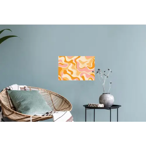 Abstract - Golvend - Oranje Muursticker klein -plant