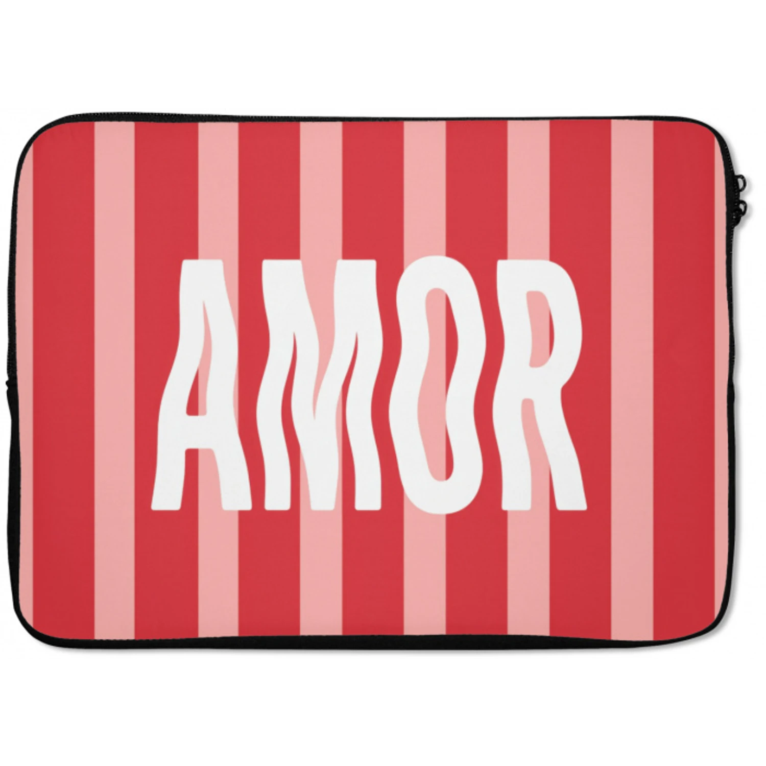 Amor - Strepen - Rood - Roze laptophoes neopreen klein -zkaufland3dotto