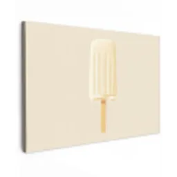 Minimalistisch - Waterijsje - Stokje - Beige Tuinposter op houten frame 2 cm dik klein -3d