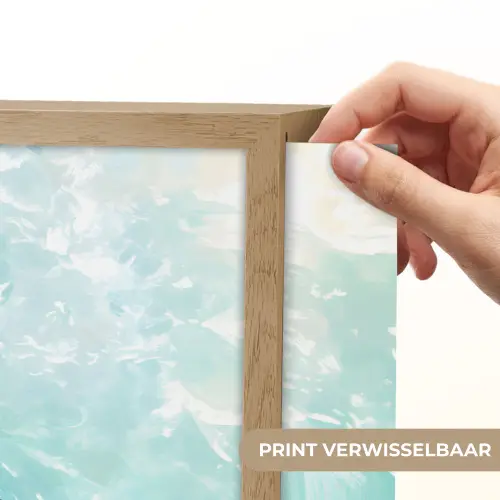Schildpad - Zee - Blauw - Schittering Light Box met batterij (Wandlamp) middel -USP_websiteprintNL