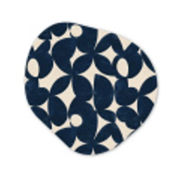 Modern - Geometrisch - Blauw Wandcirkel Organisch Forex 3mm klein 629 -3d