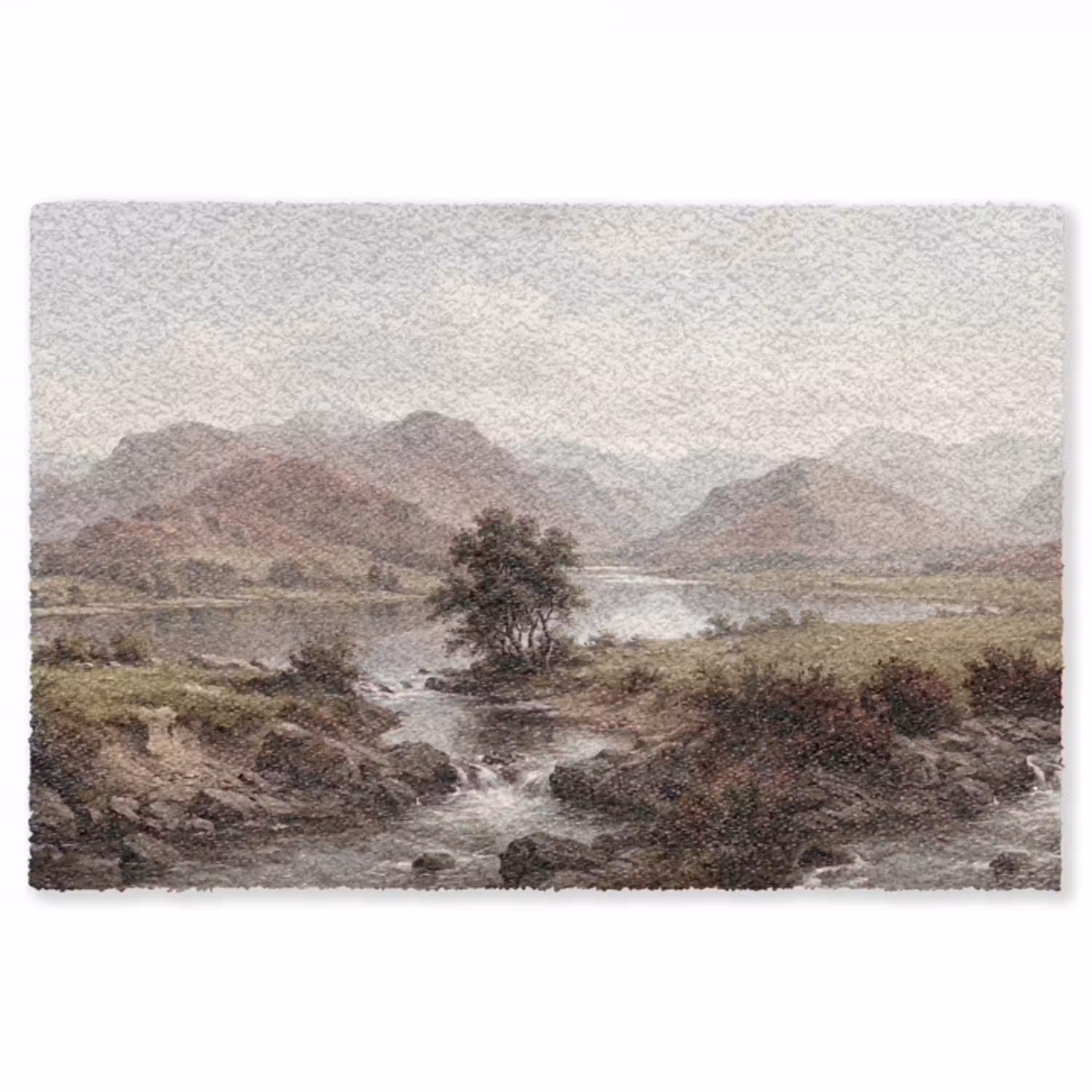Berglandschap - Meer - Bergen - Vallei - Klassiek Vloerkleed Rechthoek klein -3d