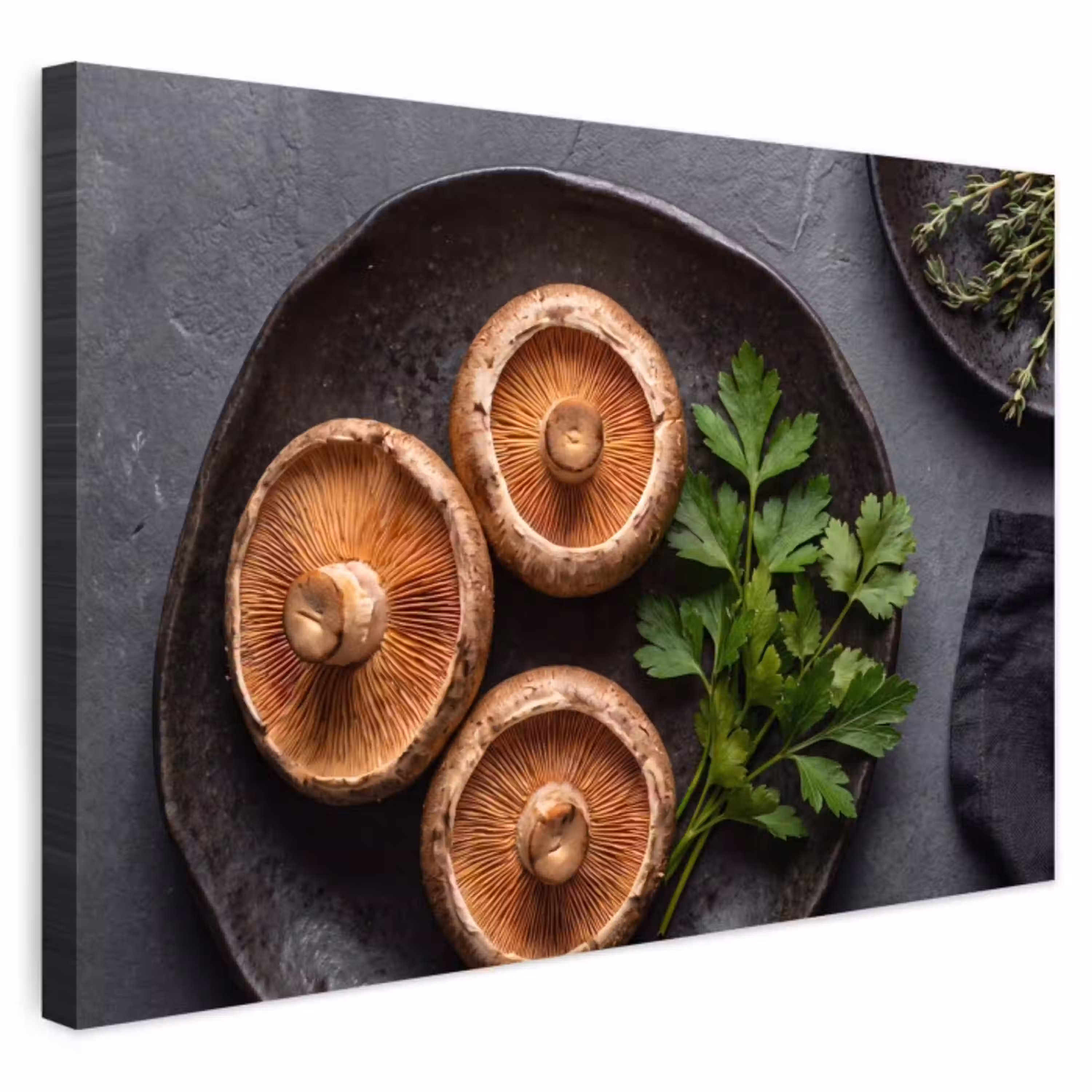 Paddestoelen - Kruiden - Eten Tuinposter op houten frame 2 cm dik klein -3d