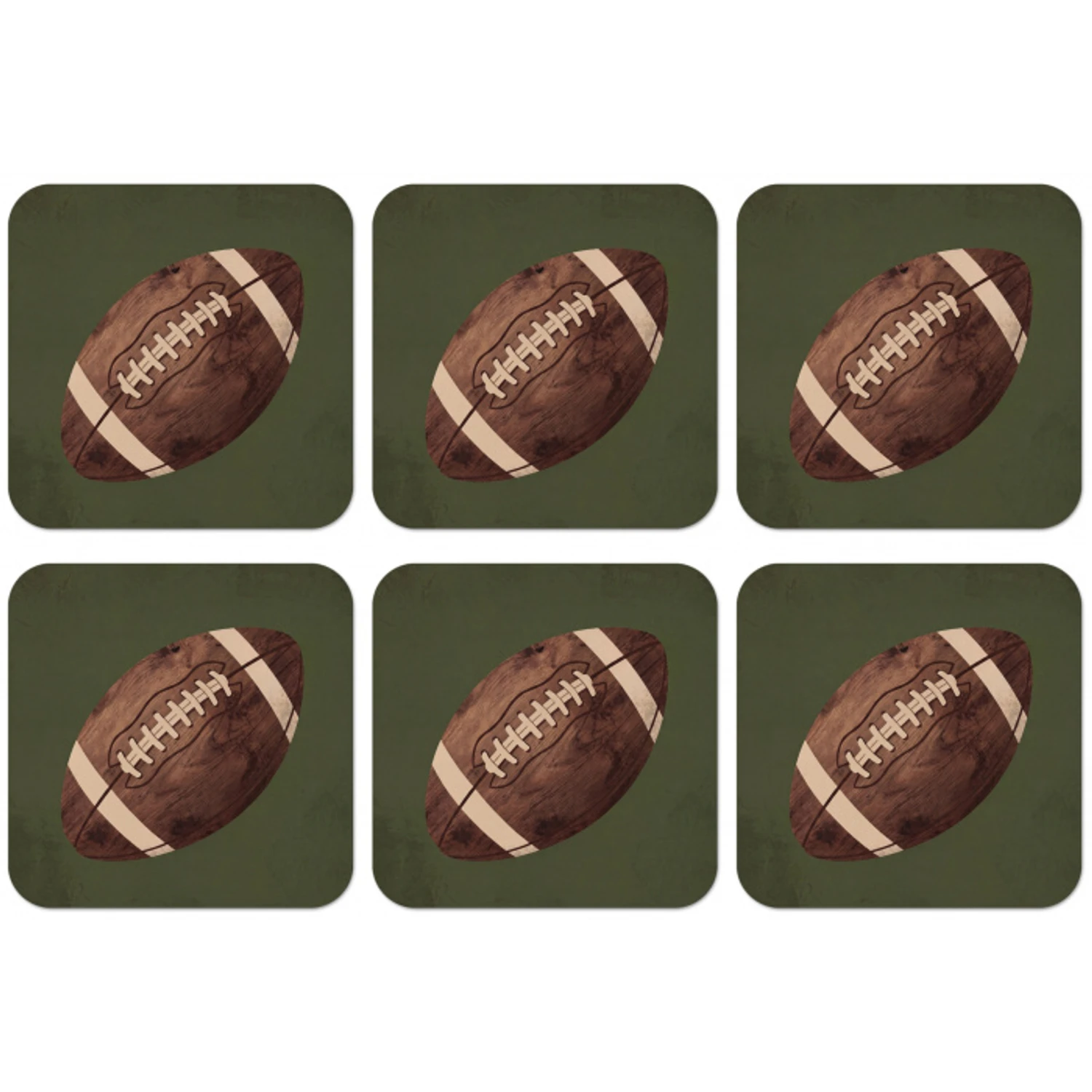 Football - Hout - Sport - Groen onderzetter kurk middel -zkaufland3dotto